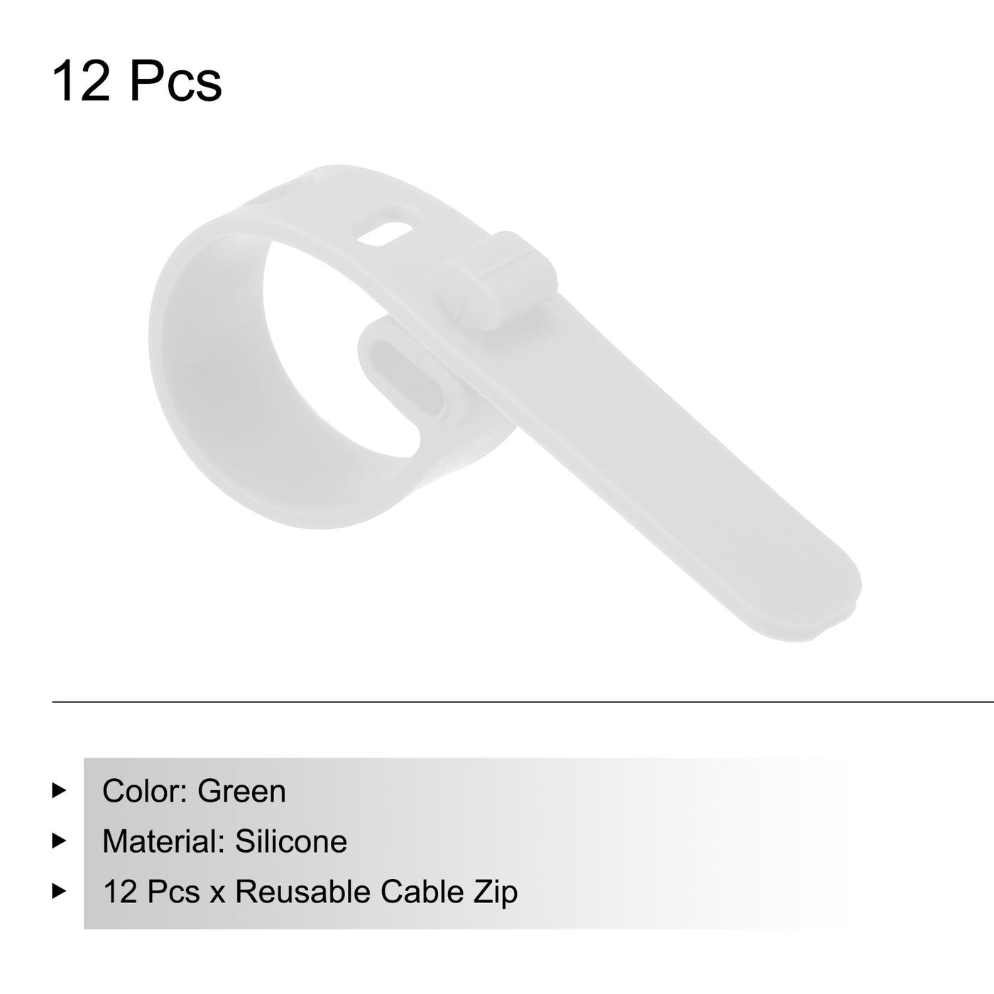 Harfington 12 Pack Reusable Cable Zip 3 Hole Tie (White)