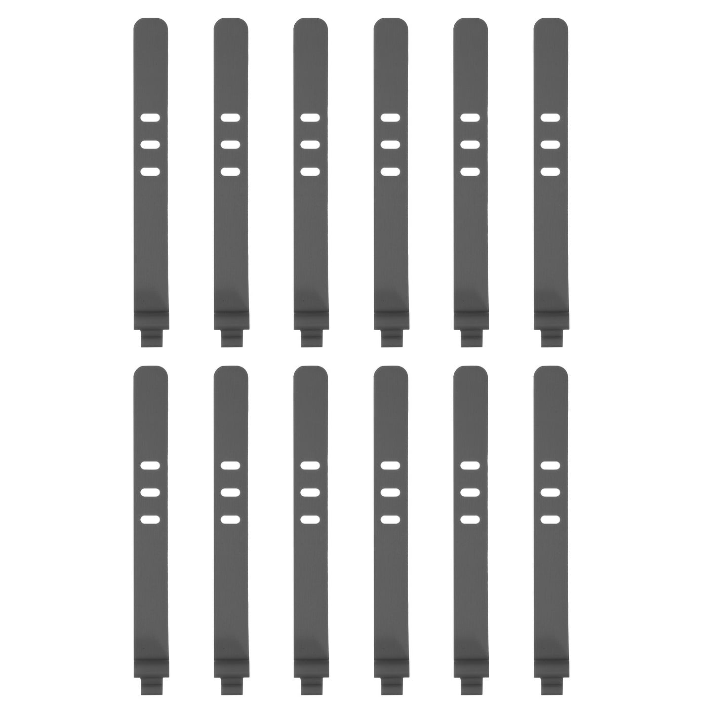 Harfington 12 Pack Reusable Cable Zip 3 Hole Tie (Gray)