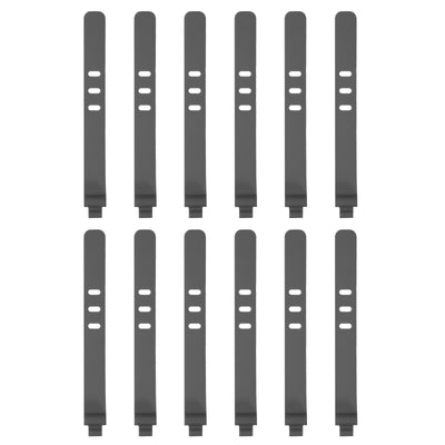 Harfington 12 Pack Reusable Cable Zip 3 Hole Tie (Gray)