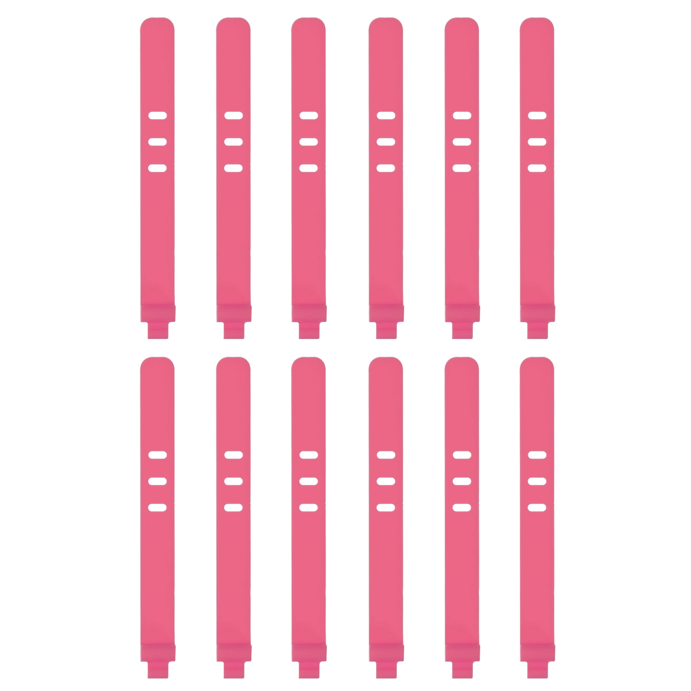 Harfington 12 Pack Reusable Cable Zip 3 Hole Tie (Pink)