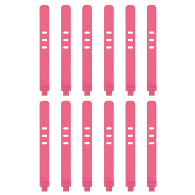 Harfington 12 Pack Reusable Cable Zip 3 Hole Tie (Pink)