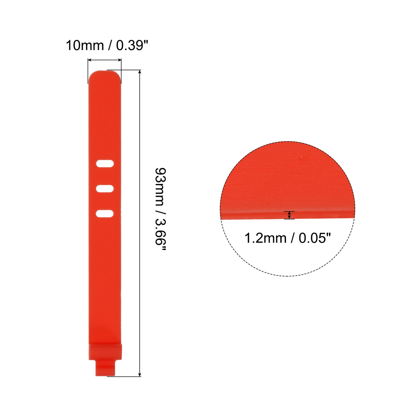 Harfington 12 Pack Reusable Cable Zip 3 Hole Tie (Red)