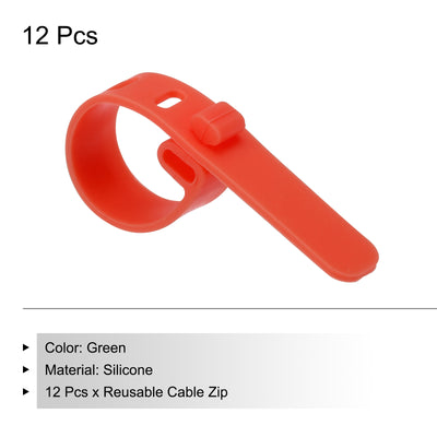 Harfington 12 Pack Reusable Cable Zip 3 Hole Tie (Red)