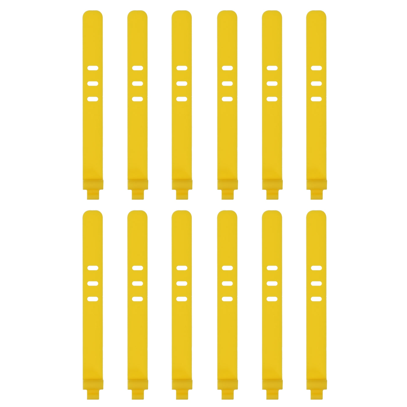 Harfington 12 Pack Reusable Cable Zip 3 Hole Tie (Yellow)