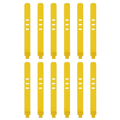 Harfington 12 Pack Reusable Cable Zip 3 Hole Tie (Yellow)