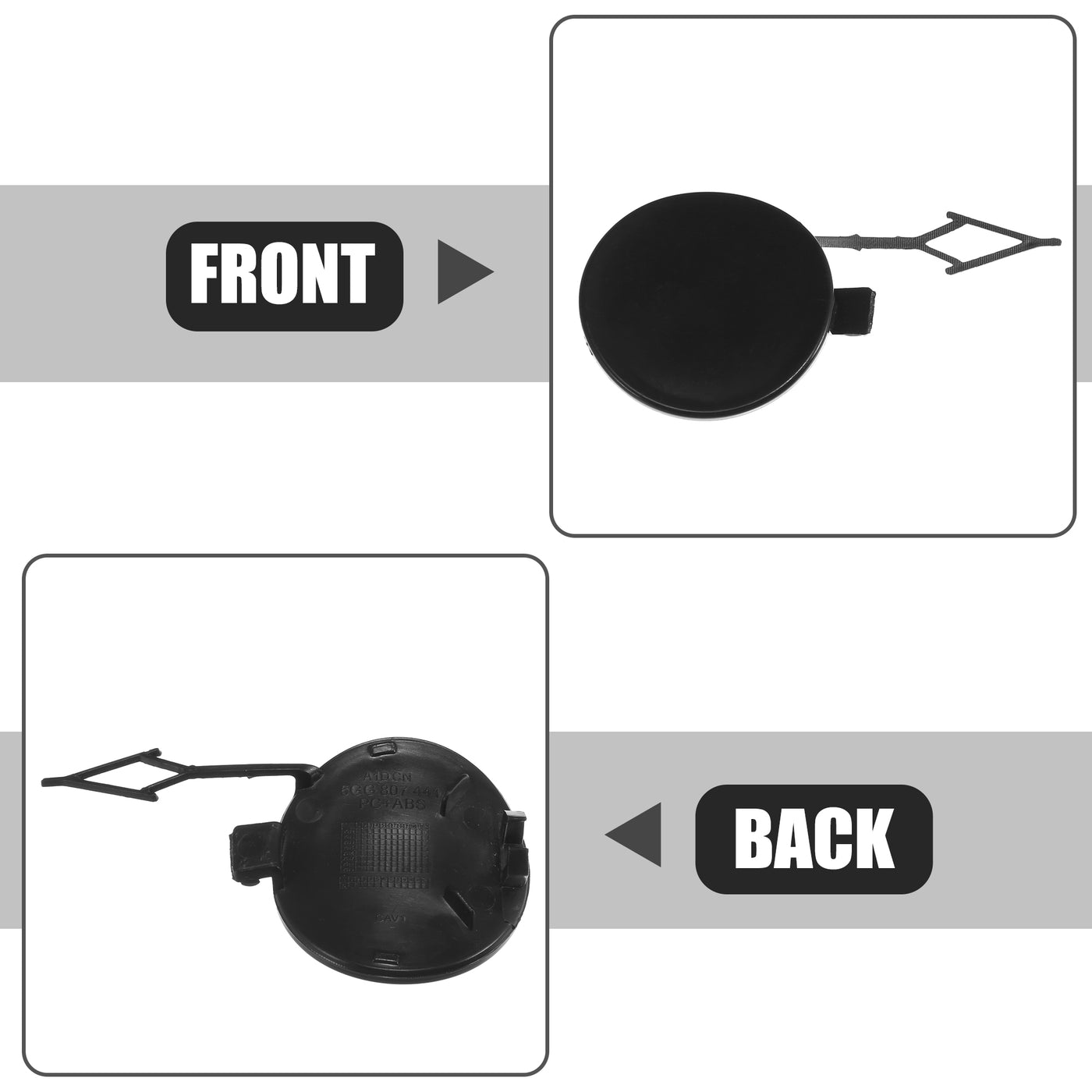 ACROPIX Car Rear Bumper Towing Tow Eye Hook Cover Cap Fit for Volkswagen Golf - Pack of 1 Black