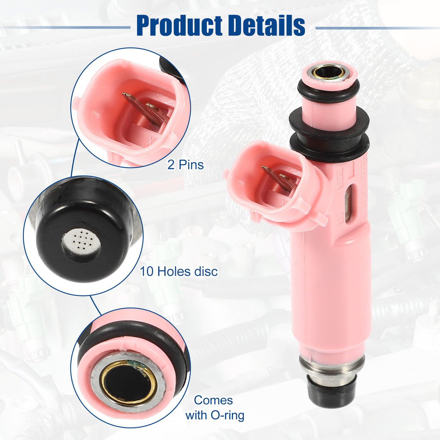 ACROPIX Car Fuel Injector Nozzle Replace for Toyota Camry 3.0L 3.3L 2001-2006 23209-0A020 - Pack of 6 Pink