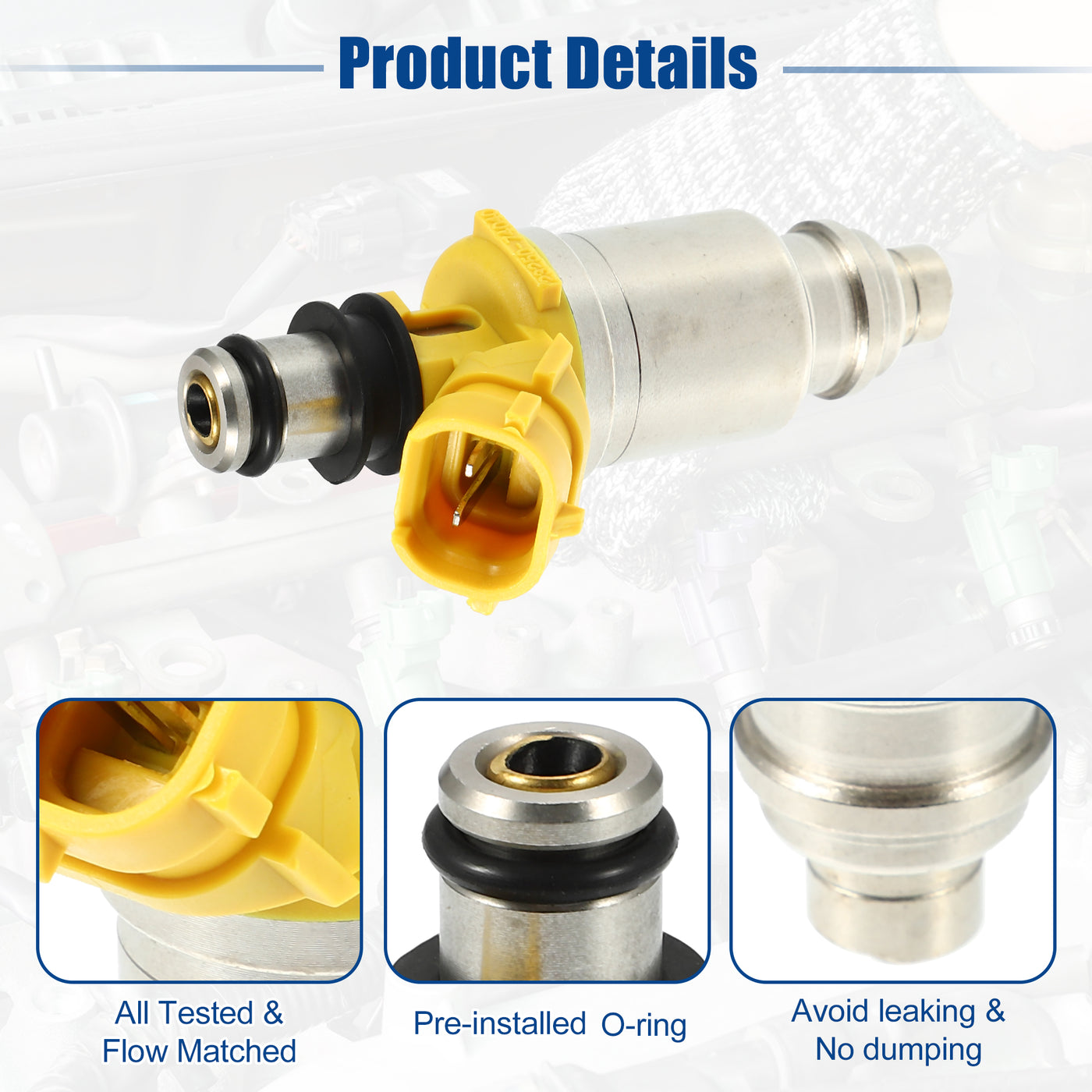 ACROPIX Car Fuel Injector Nozzle Replace for Toyota Celica 2.2L 1990-1992 23209-74040 - Pack of 4 Yellow