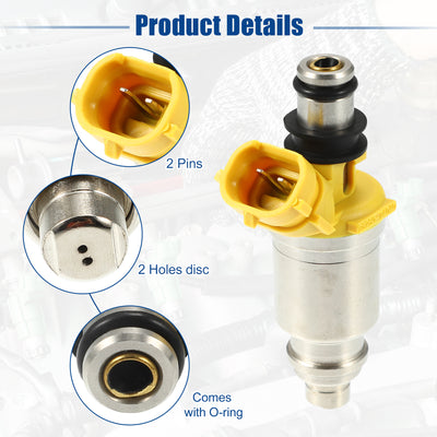 Harfington Car Fuel Injector Nozzle Replace for Toyota Celica 2.2L 1990-1992 23209-74040 - Pack of 4 Yellow