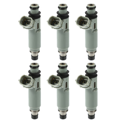 Harfington Car Fuel Injector Nozzle Replace for Toyota Corolla AE11 4AFE Soluna AL50 23209-15040 - Pack of 6 Gray