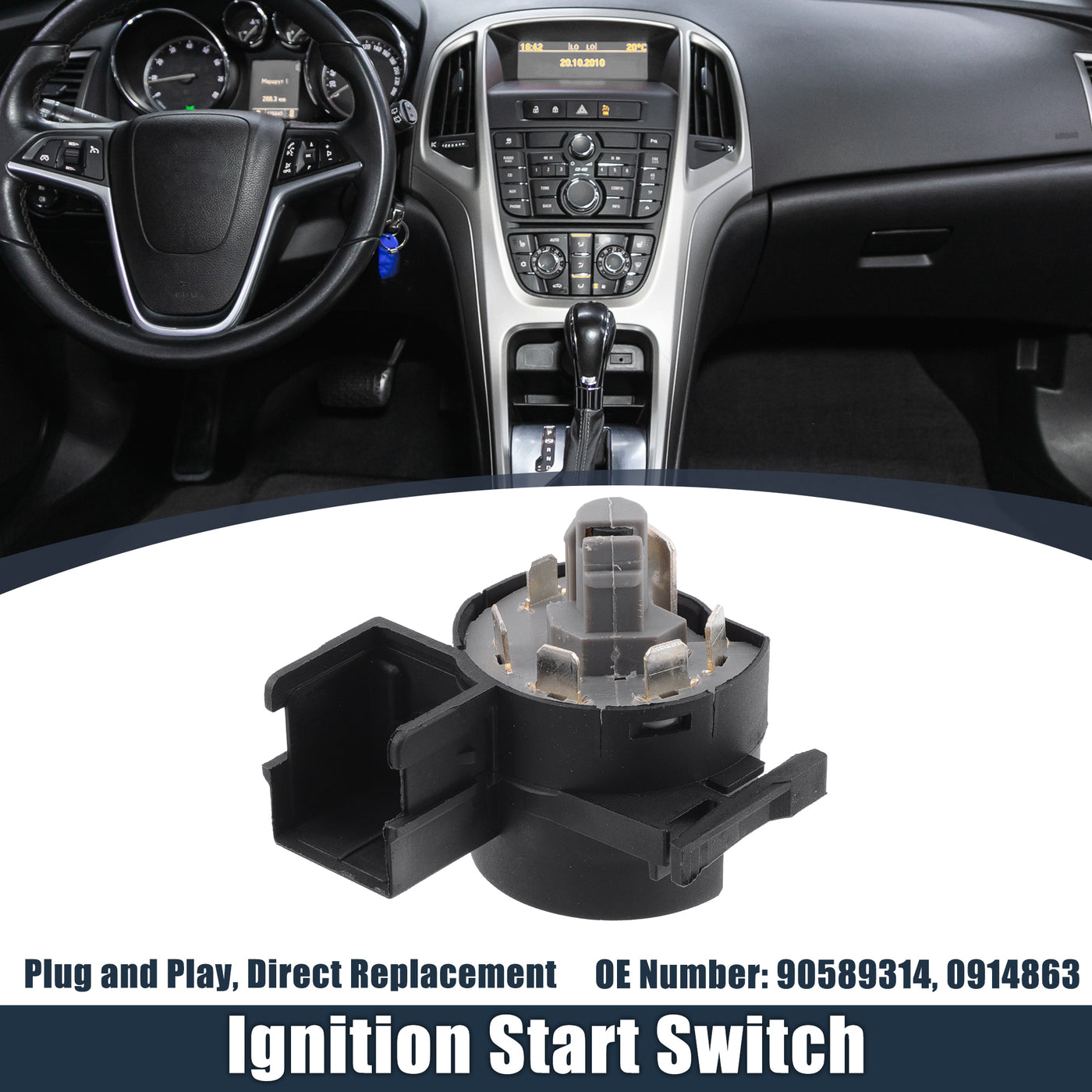 X AUTOHAUX 90589314 Ignition Starter Switch Engine Start Stop Button for Opel Zafira a MK1 1998 1999 2000 2001 2002 2003 2004 2005 0914863