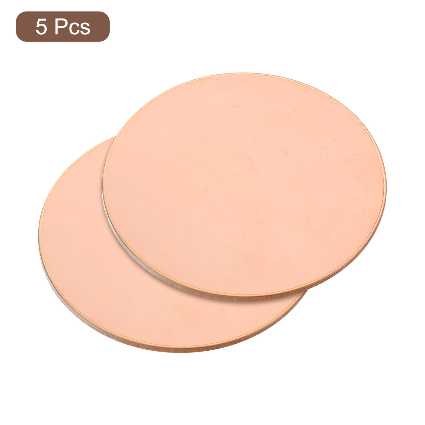 uxcell Uxcell Pure Copper Sheet, 5pcs 5/8" x 0.02" 24 Gauge T2 Copper Metal Round Plate