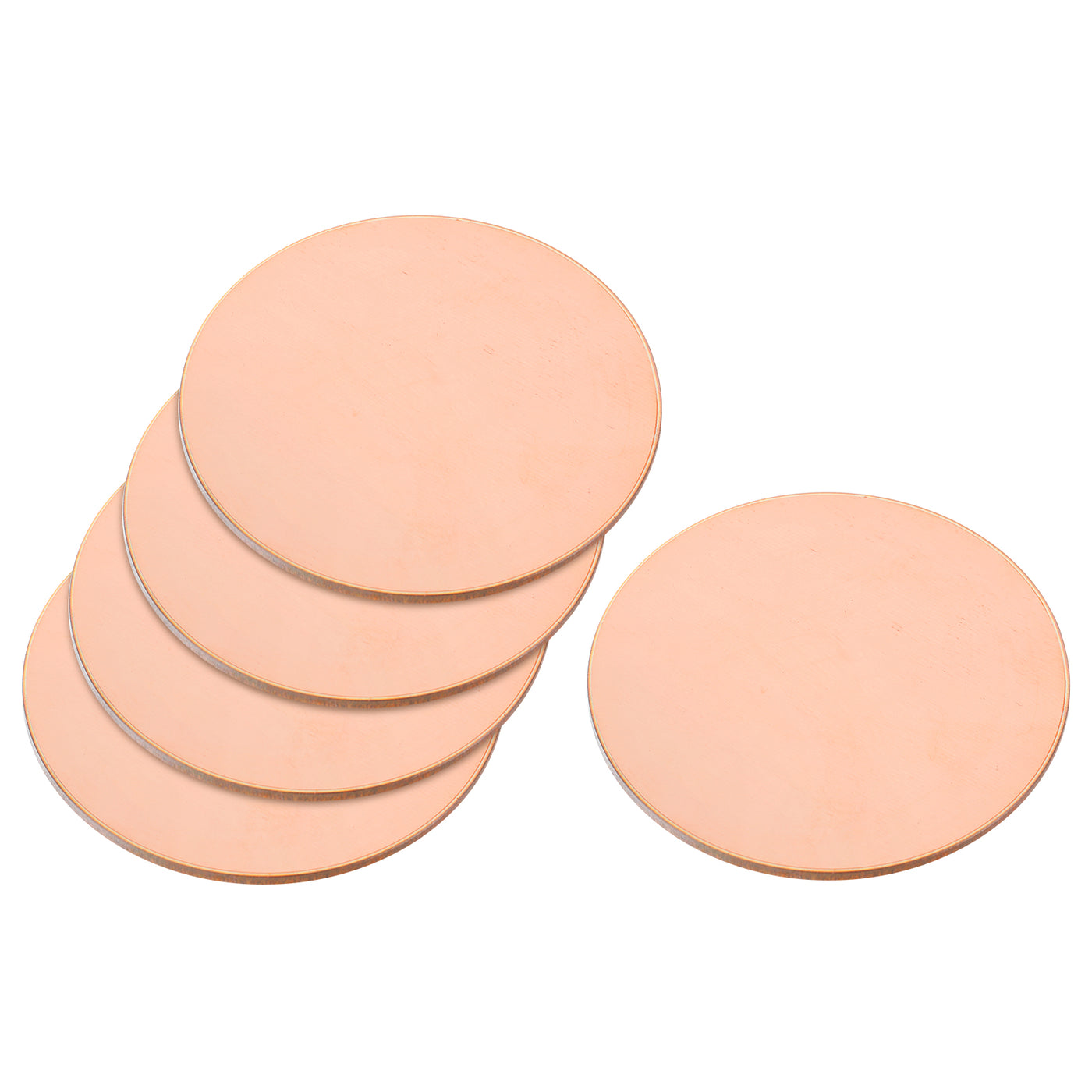 uxcell Uxcell Pure Copper Sheet, 5pcs 5/8" x 0.02" 24 Gauge T2 Copper Metal Round Plate