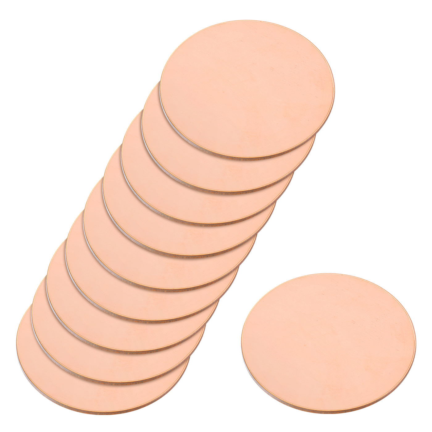 uxcell Uxcell Pure Copper Sheet, 10pcs 11/16" x 0.02" 24 Gauge T2 Copper Metal Round Plate