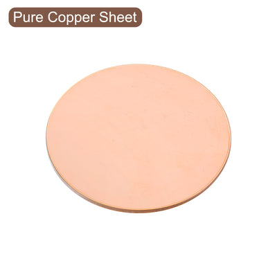 Harfington Uxcell Pure Copper Sheet, 1pcs 2 3/8" x 0.08" 12 Gauge T2 Copper Metal Round Plate