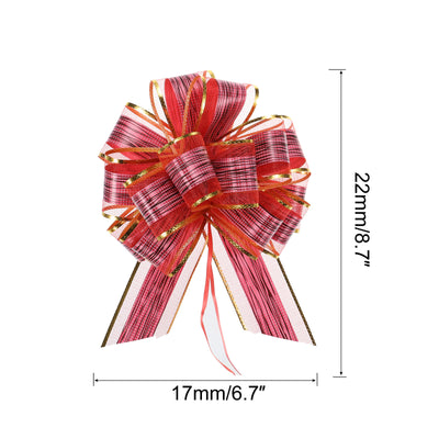 Harfington 10pcs 7 Inch Large Pull Bow Gift Wrapping Bows Ribbon Organza Burgundy for Wedding Baskets Presents Christmas Party