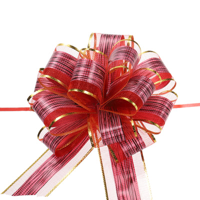 Harfington 20pcs 7 Inch Large Pull Bow Gift Wrapping Bows Ribbon Organza Burgundy for Wedding Baskets Presents Christmas Party