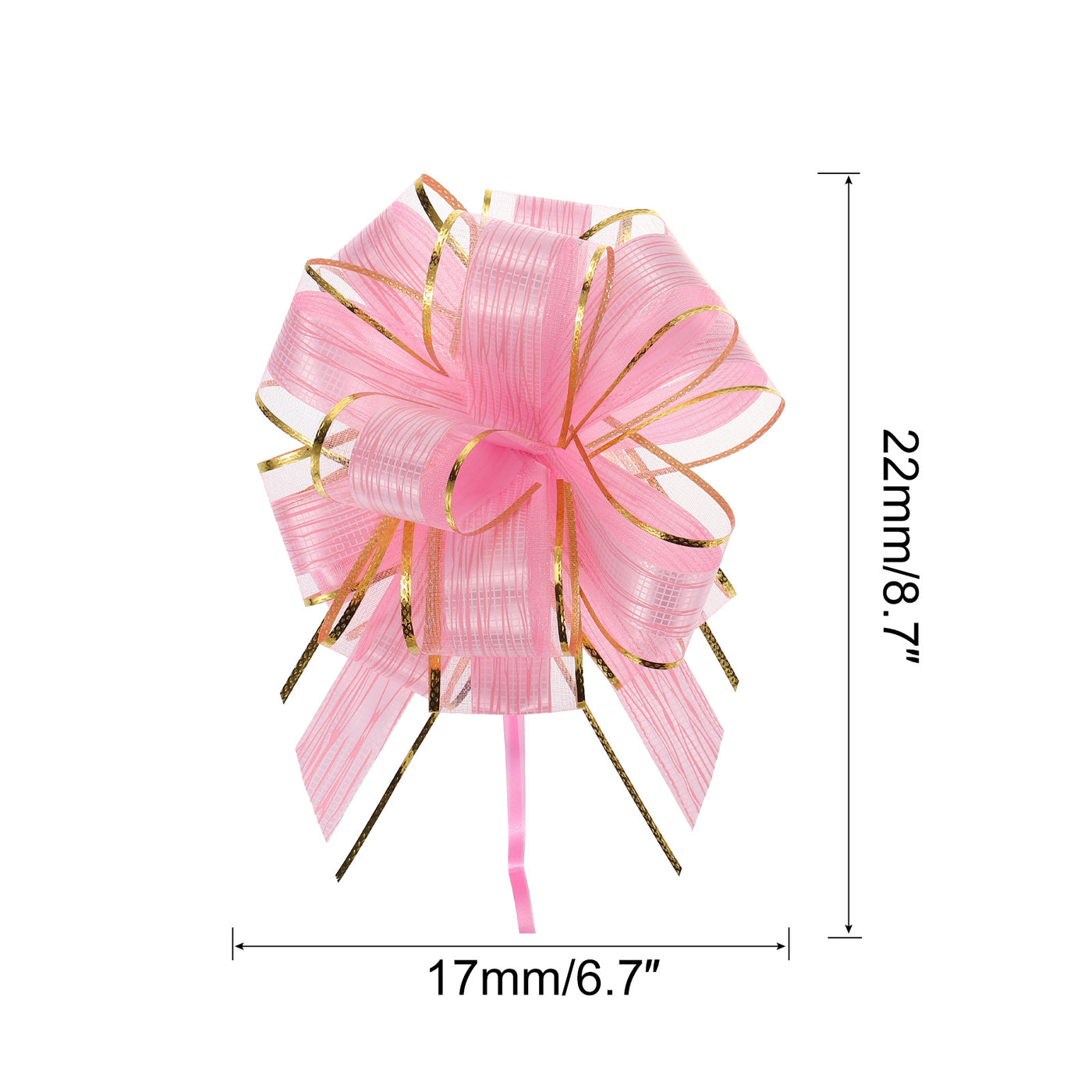 Harfington 20pcs 7 Inch Large Pull Bow Gift Wrapping Bows Ribbon Organza Pink for Wedding Baskets Presents Christmas Party