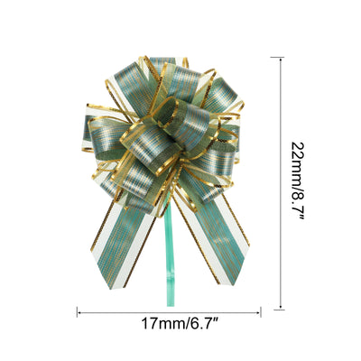 Harfington 20pcs 7 Inch Large Pull Bow Gift Wrapping Bows Ribbon Organza Green for Wedding Baskets Presents Christmas Party