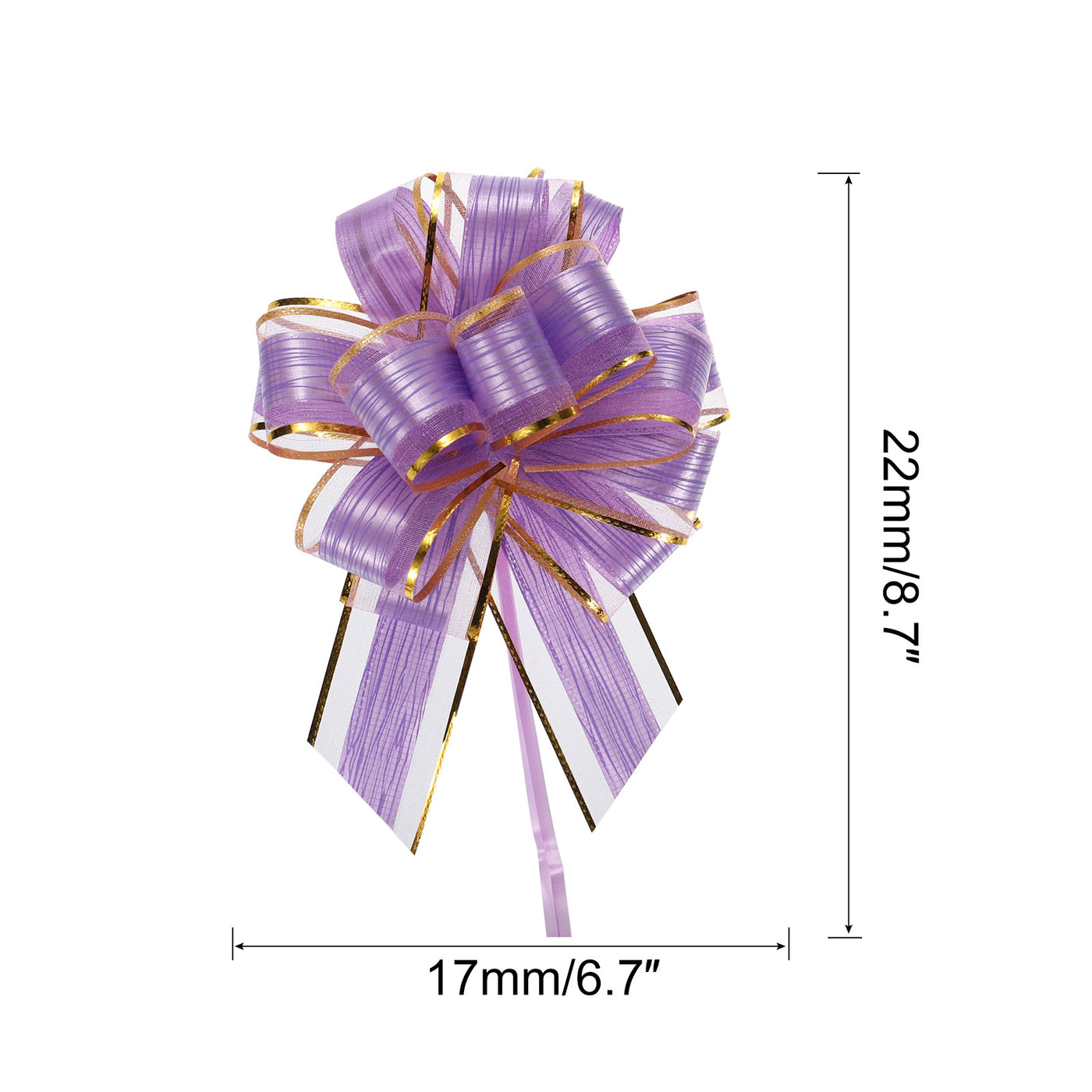 Harfington 10pcs 7 Inch Large Pull Bow Gift Wrapping Bows Ribbon Organza Lavender Purple for Wedding Baskets Presents Christmas Party