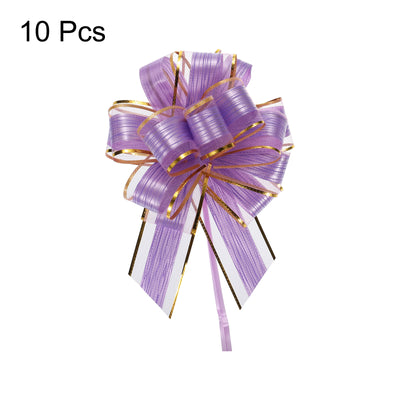 Harfington 10pcs 7 Inch Large Pull Bow Gift Wrapping Bows Ribbon Organza Lavender Purple for Wedding Baskets Presents Christmas Party