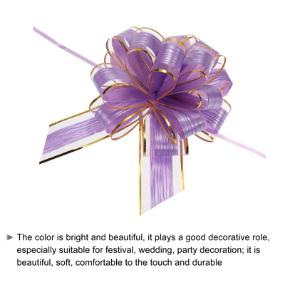 Harfington 10pcs 7 Inch Large Pull Bow Gift Wrapping Bows Ribbon Organza Lavender Purple for Wedding Baskets Presents Christmas Party