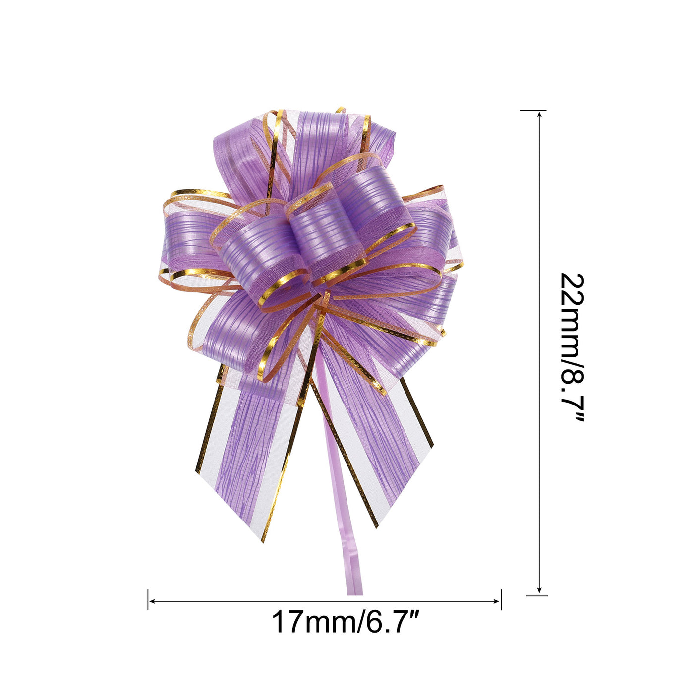 Harfington 20pcs 7 Inch Large Pull Bow Gift Wrapping Bows Ribbon Organza Lavender Purple for Wedding Baskets Presents Christmas Party