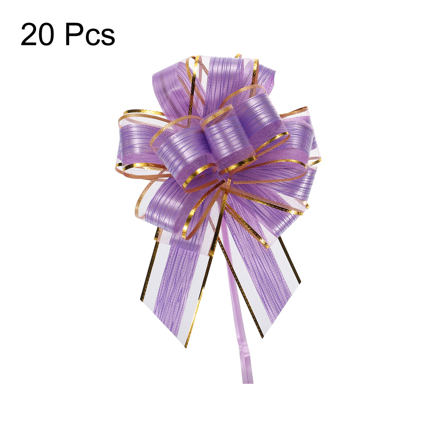 Harfington 20pcs 7 Inch Large Pull Bow Gift Wrapping Bows Ribbon Organza Lavender Purple for Wedding Baskets Presents Christmas Party