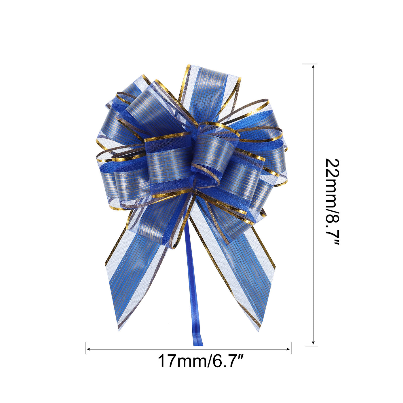 Harfington 10pcs 7 Inch Large Pull Bow Gift Wrapping Bows Ribbon Organza Blue for Wedding Baskets Presents Christmas Party