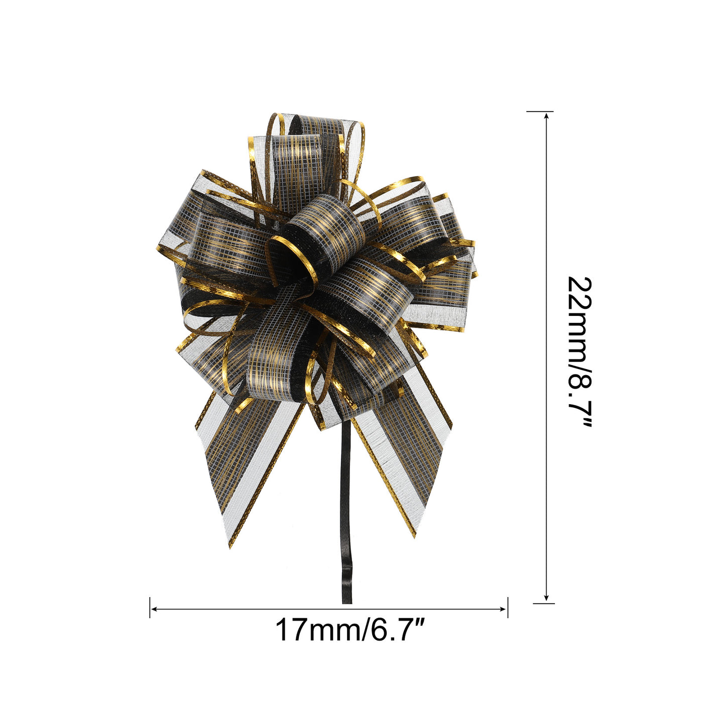 Harfington 10pcs 7 Inch Large Pull Bow Gift Wrapping Bows Ribbon Organza Black for Wedding Baskets Presents Christmas Party