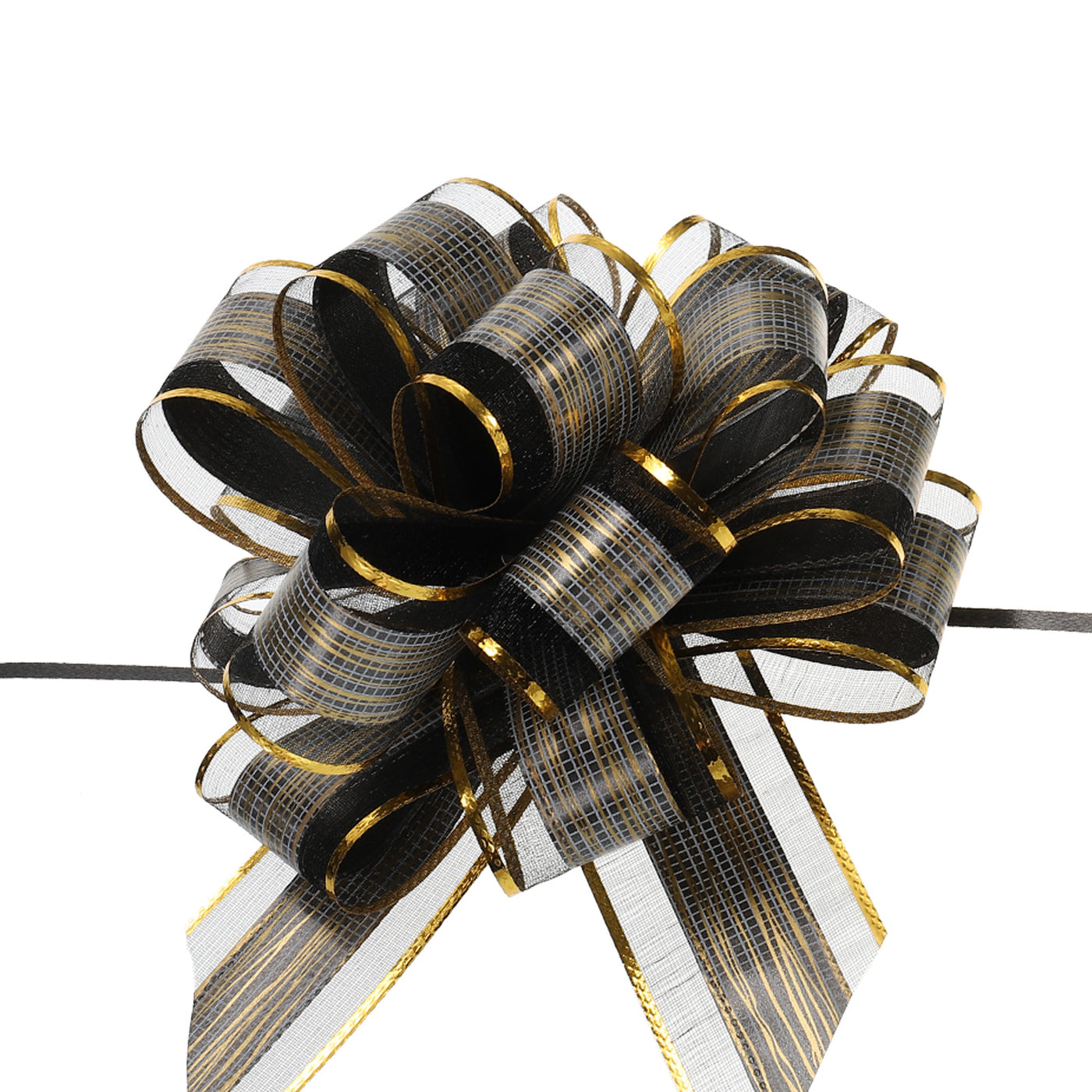 Harfington 10pcs 7 Inch Large Pull Bow Gift Wrapping Bows Ribbon Organza Black for Wedding Baskets Presents Christmas Party