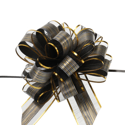 Harfington 10pcs 7 Inch Large Pull Bow Gift Wrapping Bows Ribbon Organza Black for Wedding Baskets Presents Christmas Party