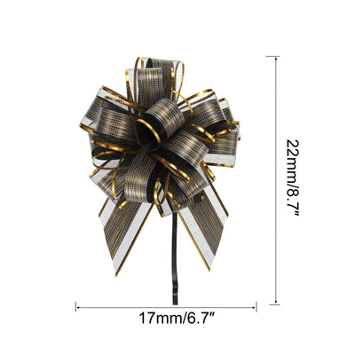 Harfington 20pcs 7 Inch Large Pull Bow Gift Wrapping Bows Ribbon Organza Black for Wedding Baskets Presents Christmas Party