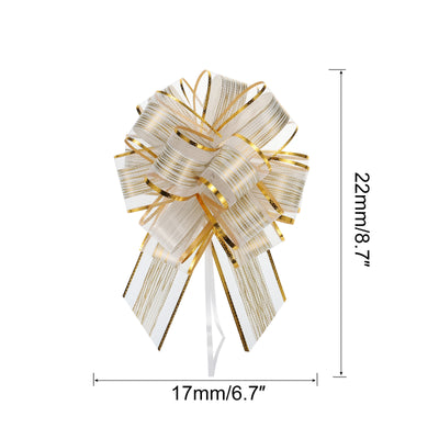 Harfington 20pcs 7 Inch Large Pull Bow Gift Wrapping Bows Ribbon Organza Cream White for Wedding Baskets Presents Christmas Party