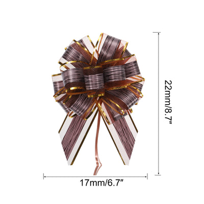 Harfington 10pcs 7 Inch Large Pull Bow Gift Wrapping Bows Ribbon Organza Coffee for Wedding Baskets Presents Christmas Party