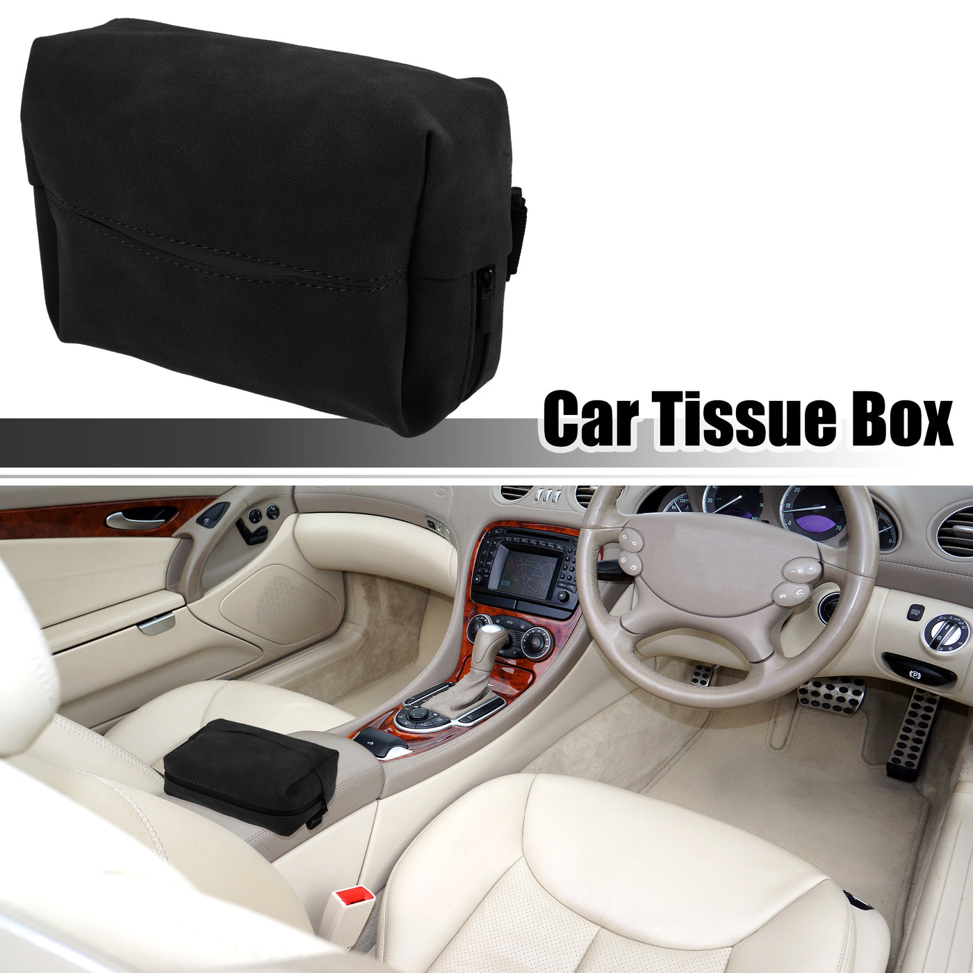 ACROPIX Car Center Armrest Back Seat Universal Car Tissue Box Car Visor Tissue Holder - Pack of 1