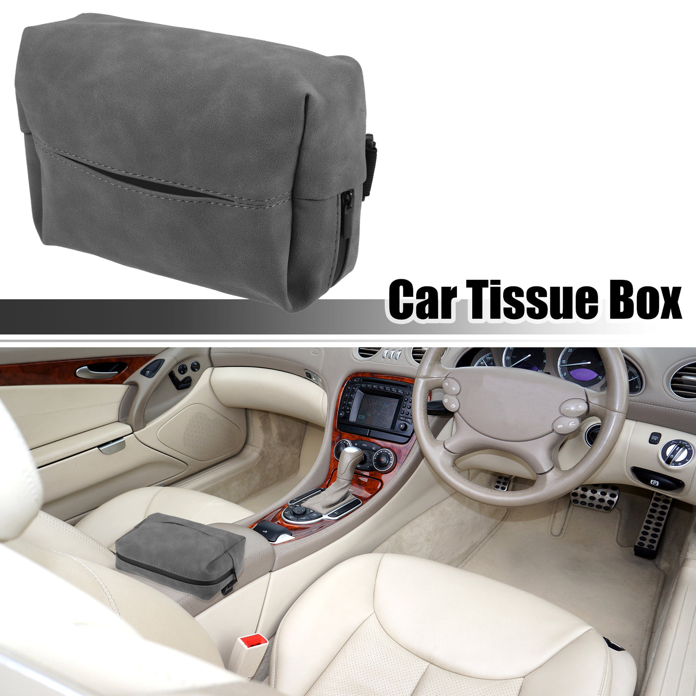 ACROPIX Car Center Armrest Back Seat Universal Car Tissue Box Car Visor Tissue Holder - Pack of 1