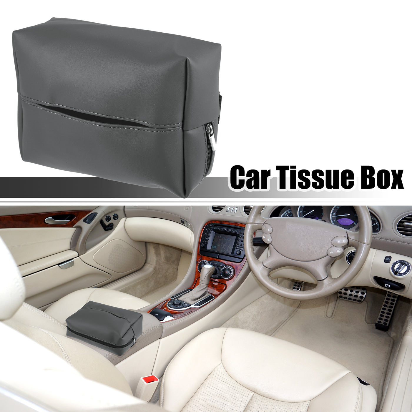 ACROPIX Car Armrest Back Seat Universal Car Tissue Box Tissue Holder Car Accessories - Pack of 1