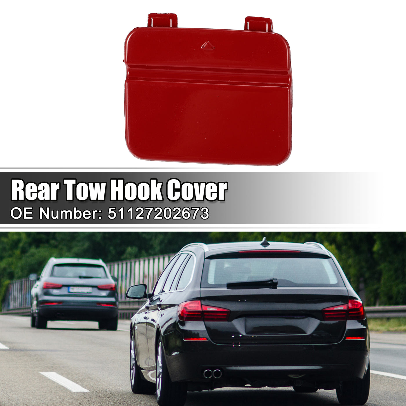 ACROPIX Rear Bumper Tow Hook Cover Car Towing Hook Eye Hole Cover Fit for BMW 3 Series E90 E91 - Pack of 1 Red