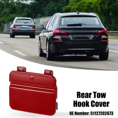 Harfington Rear Bumper Tow Hook Cover Car Towing Hook Eye Hole Cover Fit for BMW 3 Series E90 E91 - Pack of 1 Red