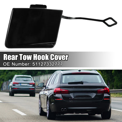 Harfington Rear Bumper Tow Hook Cover Car Towing Hook Eye Hole Cover Fit for BMW 5 Series F10 F11 528i 535d 535i 550i - Pack of 1 Black