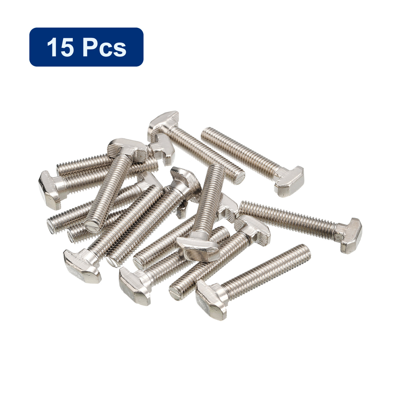 uxcell Uxcell 15pcs M8x45mm T Slot Drop-in Bolt Hammer Head T-Bolt T Shape Stud Sliding Screw