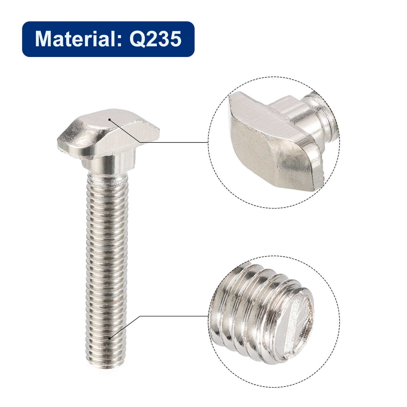 uxcell Uxcell 15pcs M8x45mm T Slot Drop-in Bolt Hammer Head T-Bolt T Shape Stud Sliding Screw