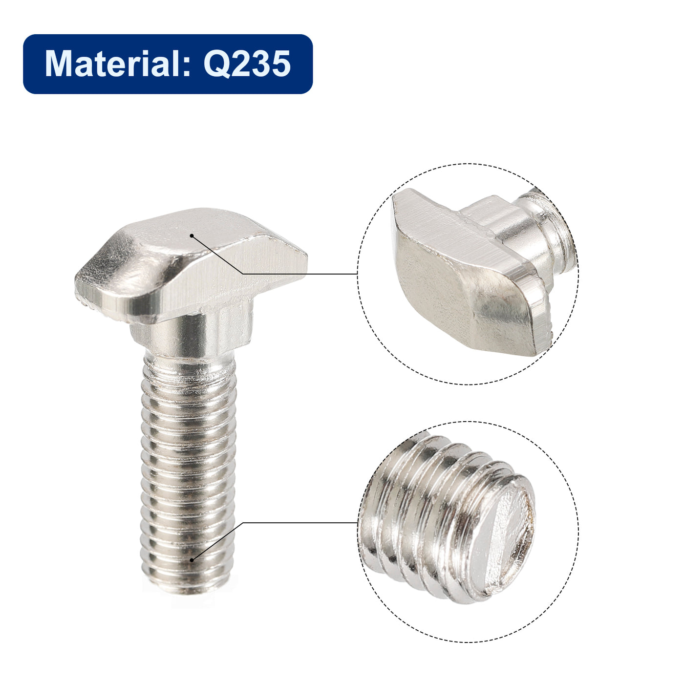 uxcell Uxcell 20pcs M8x25mm T Slot Drop-in Bolt Hammer Head T-Bolt T Shape Stud Sliding Screw