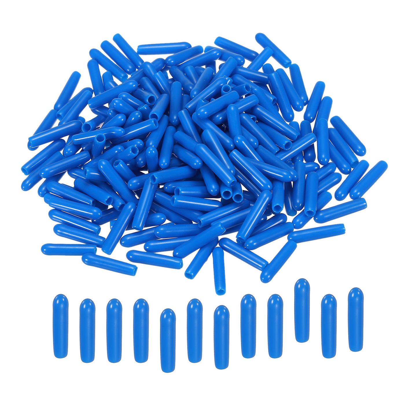 Harfington 200pcs Rubber End Caps Cover 2mm Vinyl Screw Thread Protector Round, Blue