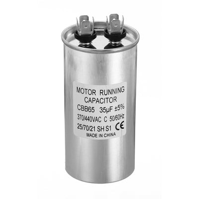 Harfington CBB65 35uf Run Capacitor, 35mfd AC 370/440V Aluminum Case with 2 Terminal