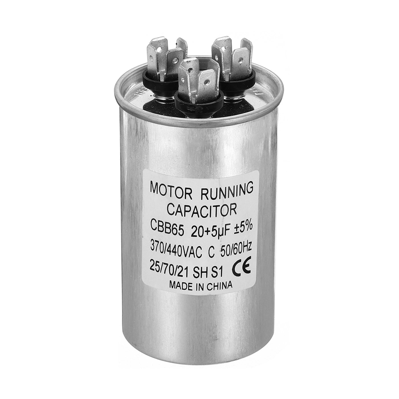 Harfington CBB65 20+5uf Run Capacitor, 20+5mfd AC 370/440V Aluminum Case with 3 Terminal