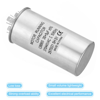 Harfington CBB65 30+5uf Run Capacitor, 30+5mfd AC 370/440V Aluminum Case with 3 Terminal