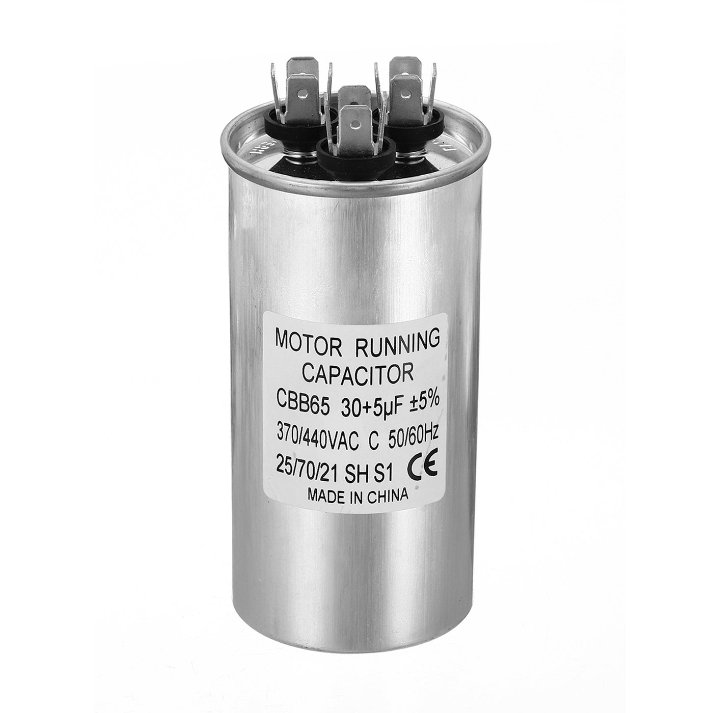 Harfington CBB65 30+5uf Run Capacitor, 30+5mfd AC 370/440V Aluminum Case with 3 Terminal