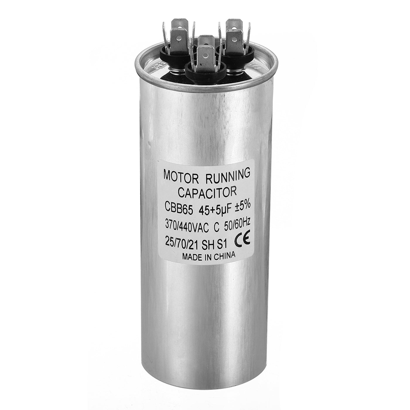 Harfington CBB65 45+5uf Run Capacitor, 45+5mfd AC 370/440V Aluminum Case with 3 Terminal